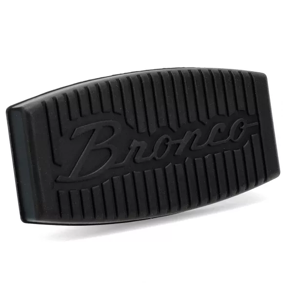 Bronco Script Brake Pedal Pad, A/T Power (Wide), 76-77 Ford Bronco